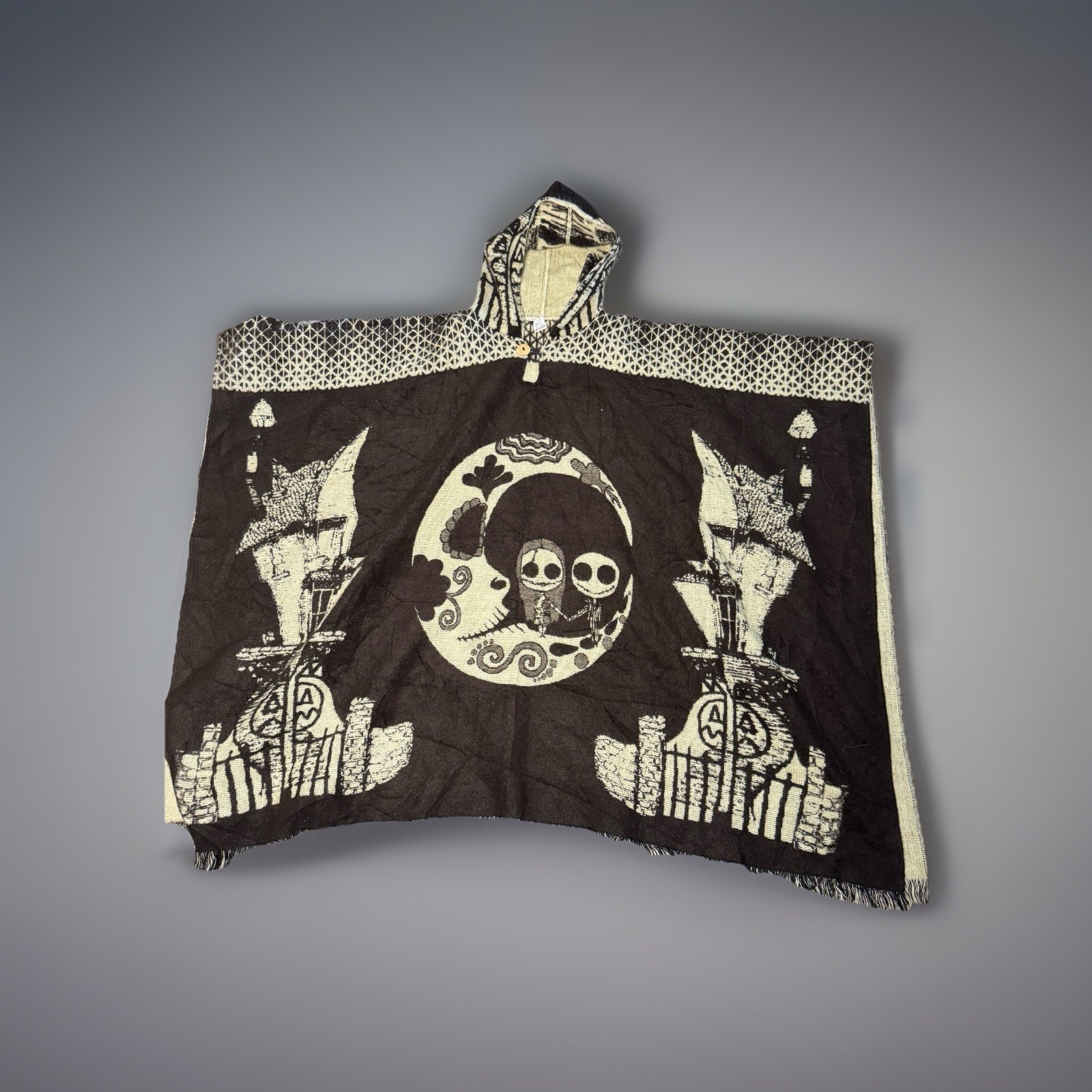 Nightmare Before Christmas Alpaca Poncho Jack Skellington Sally Unisex Fringe